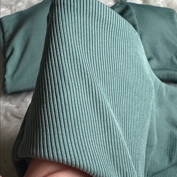 NWOT Zaful Light Flaws Light Green Ribbed Keyhole Tie Front Bikini Set S - Picture 4 of 15